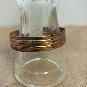 Tricolor Adjustable Metal Bangle Bracelet